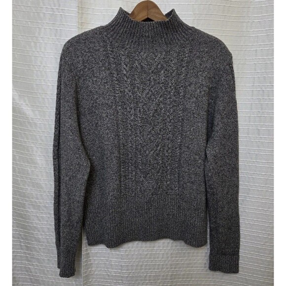 Pendleton Women’s Mockneck Sweater Merino Wool Blend Cable Heather Gray L/XL ** - Picture 1 of 11